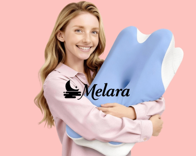 Model holding the Melara Max Pillow